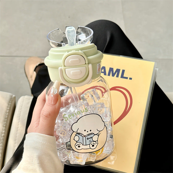 Women's water bottle with integrated fruit infuser and practical flip opening Kalsten