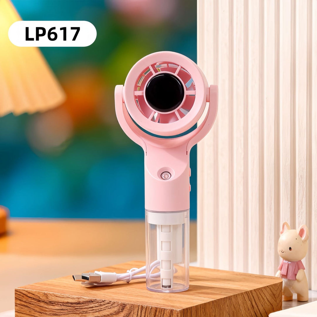 Women Portable Spray Fan with USB Charging Function and Ergonomic Handle Kalsten
