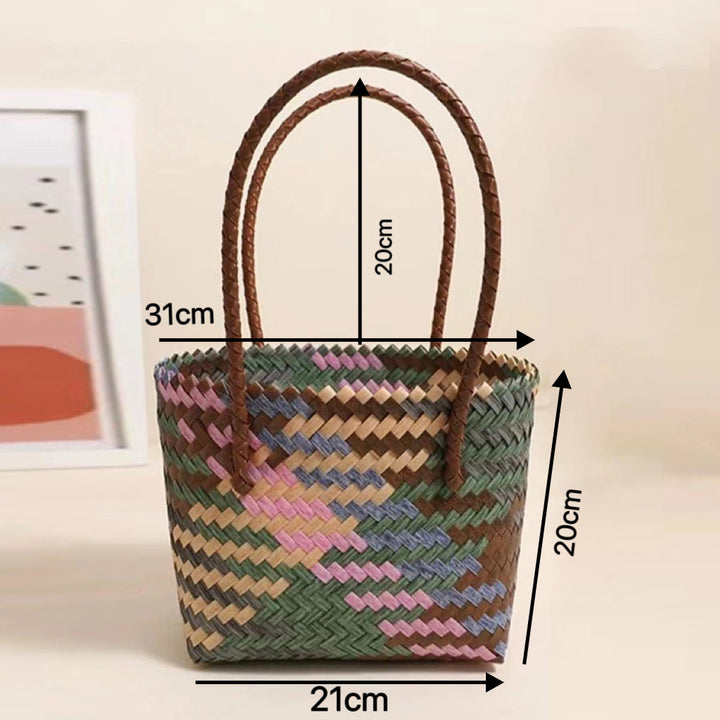 Handmade basket bag with stylish braiding pattern Kalsten