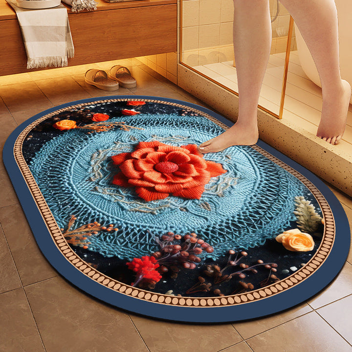 Floral Patterned Soft Bath Mat Kalsten