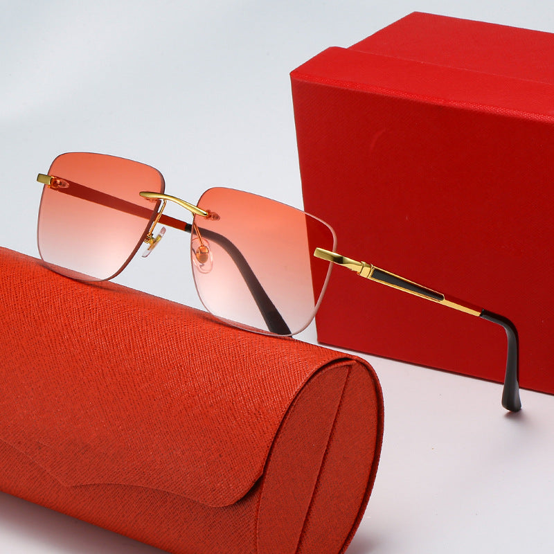 Women's fashionable rectangular semi-rimmed sunglasses with innovative design Kalsten