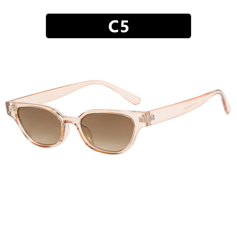 Women's fashionable sunglasses with curved frame and brown lenses Kalsten