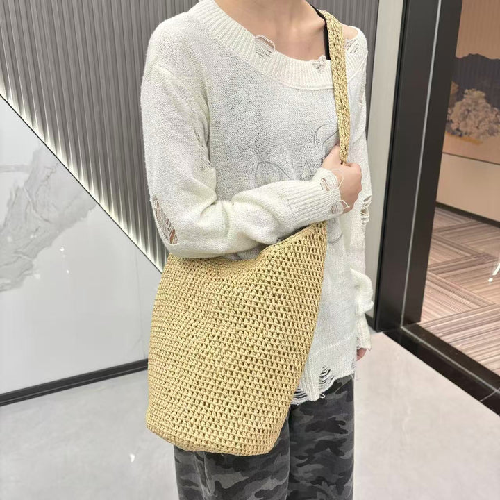Braided Natural Material Tote Bag Kalsten