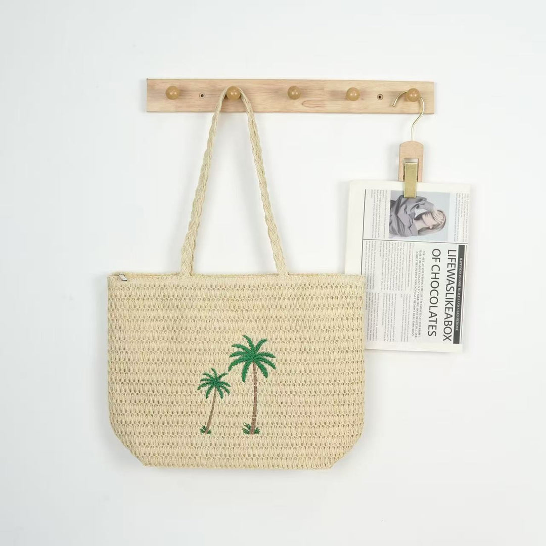 Beach bag with handcrafted palm pattern Kalsten