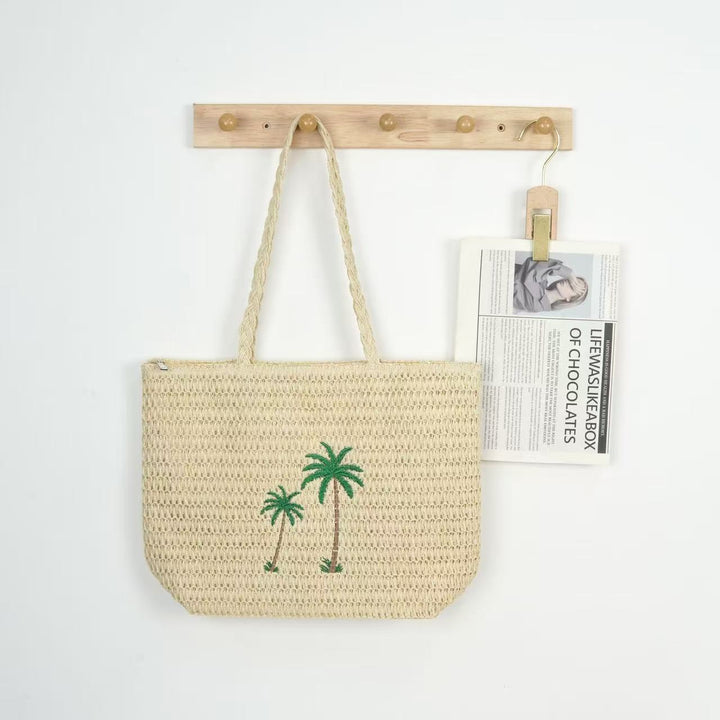 Beach bag with handcrafted palm pattern Kalsten