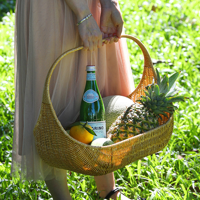 Handcrafted Natural Wicker Carry Basket Kalsten