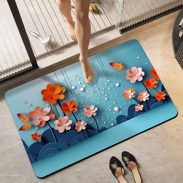 Floral-Themed Non-Slip Bath Mat Kalsten