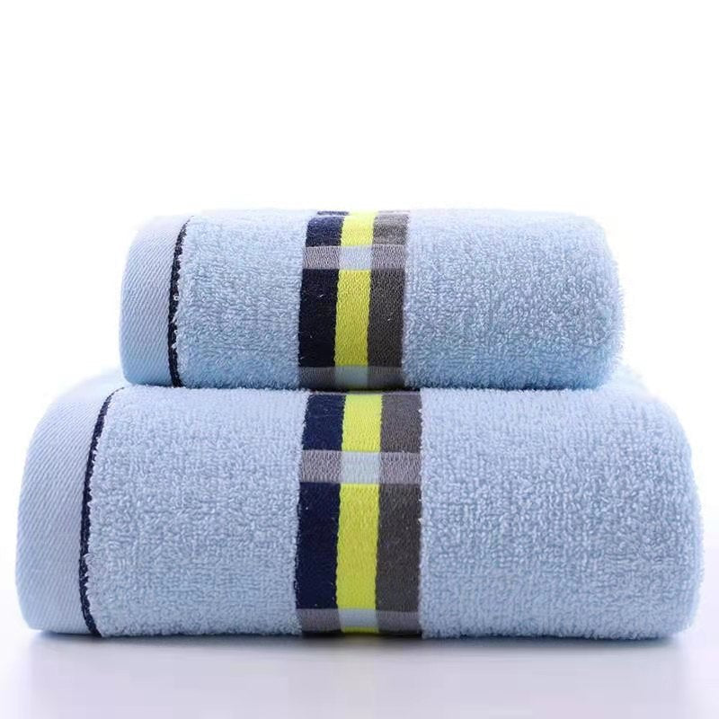 Women’s terry bath towel with elegant striped border Kalsten
