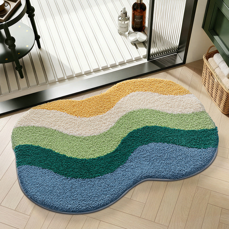 Plush Textured Zigzag Bath Mat Kalsten