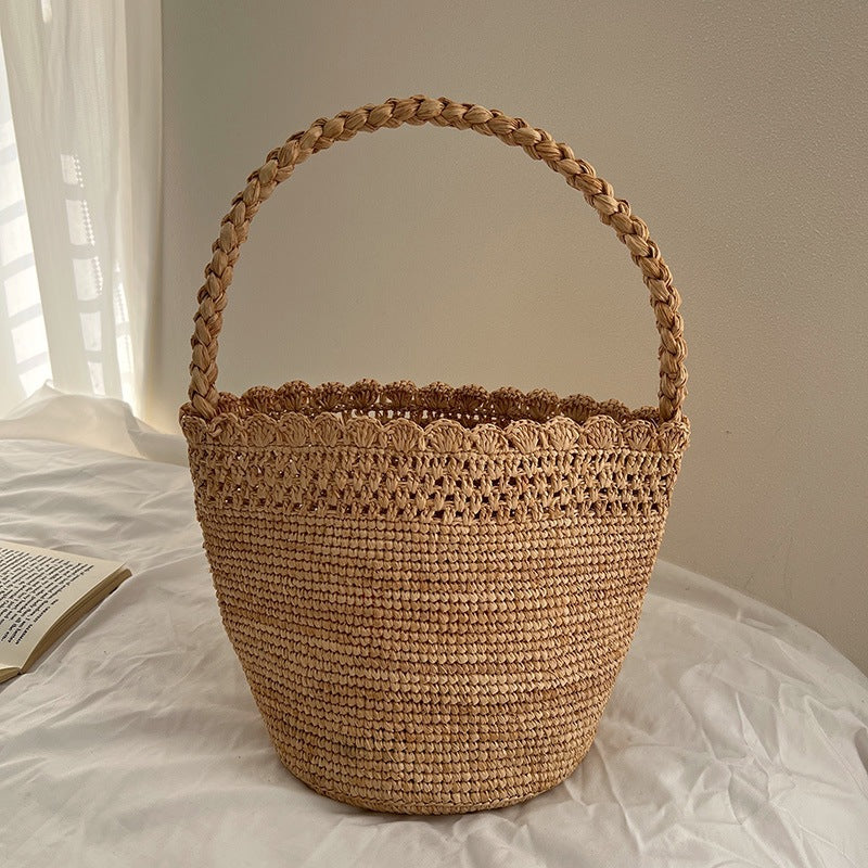 Handcrafted Leisure Bag Made of Woven Straw Kalsten