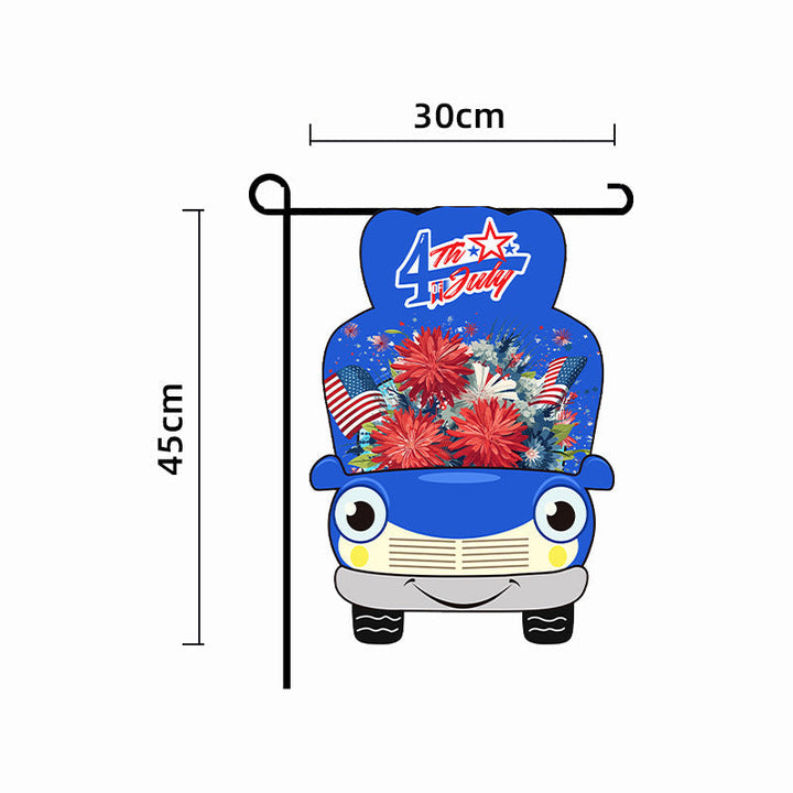 Unisex nan patriotic outdoor decorative gnome garden flag with pole sleeve Kalsten