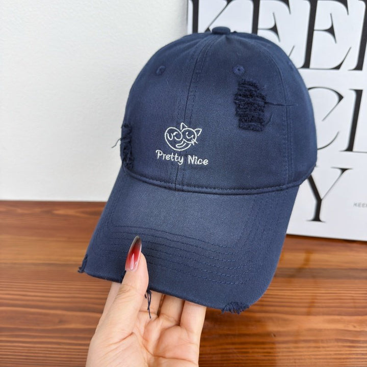 Women's Distressed Casual Embroidered Baseball Cap Kalsten