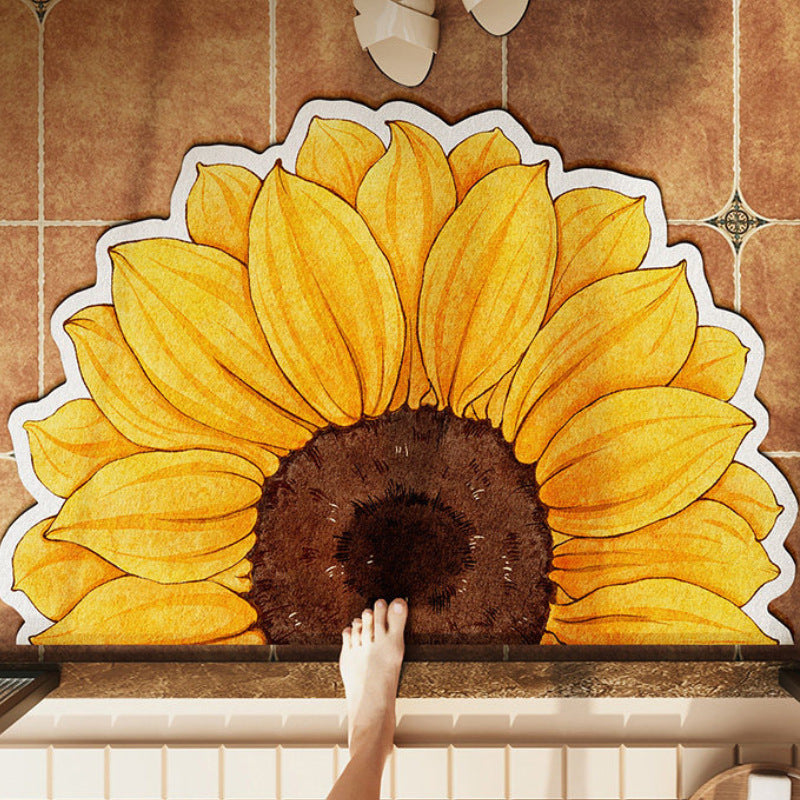 Floral Design Bath Mat Kalsten