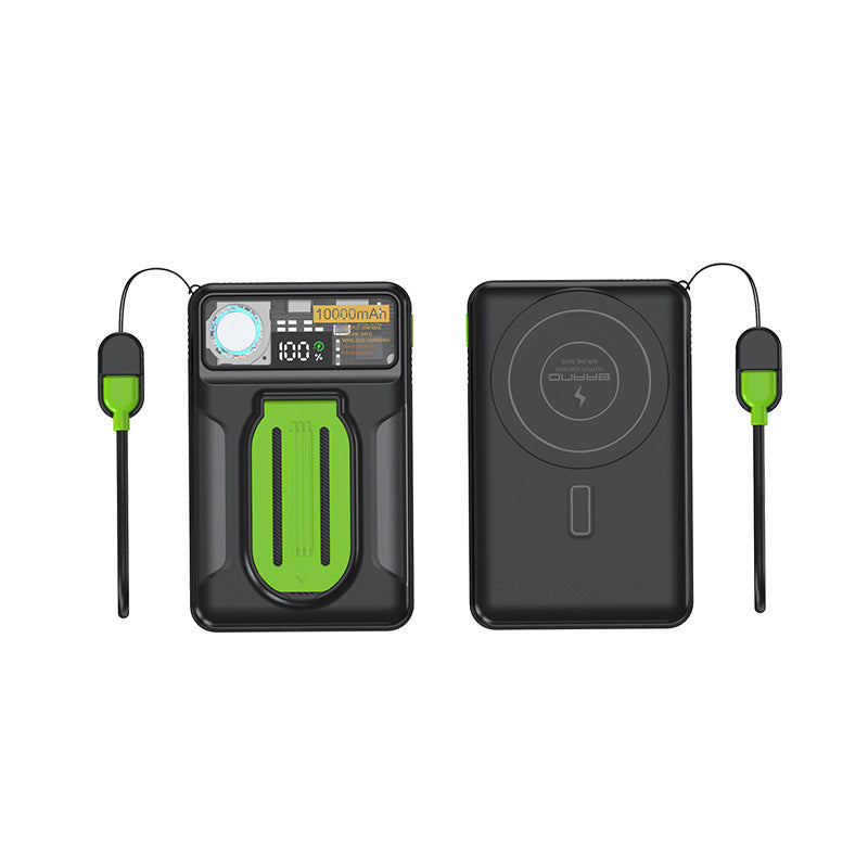 Portable power bank with integrated wireless charging station and precise LCD display Kalsten