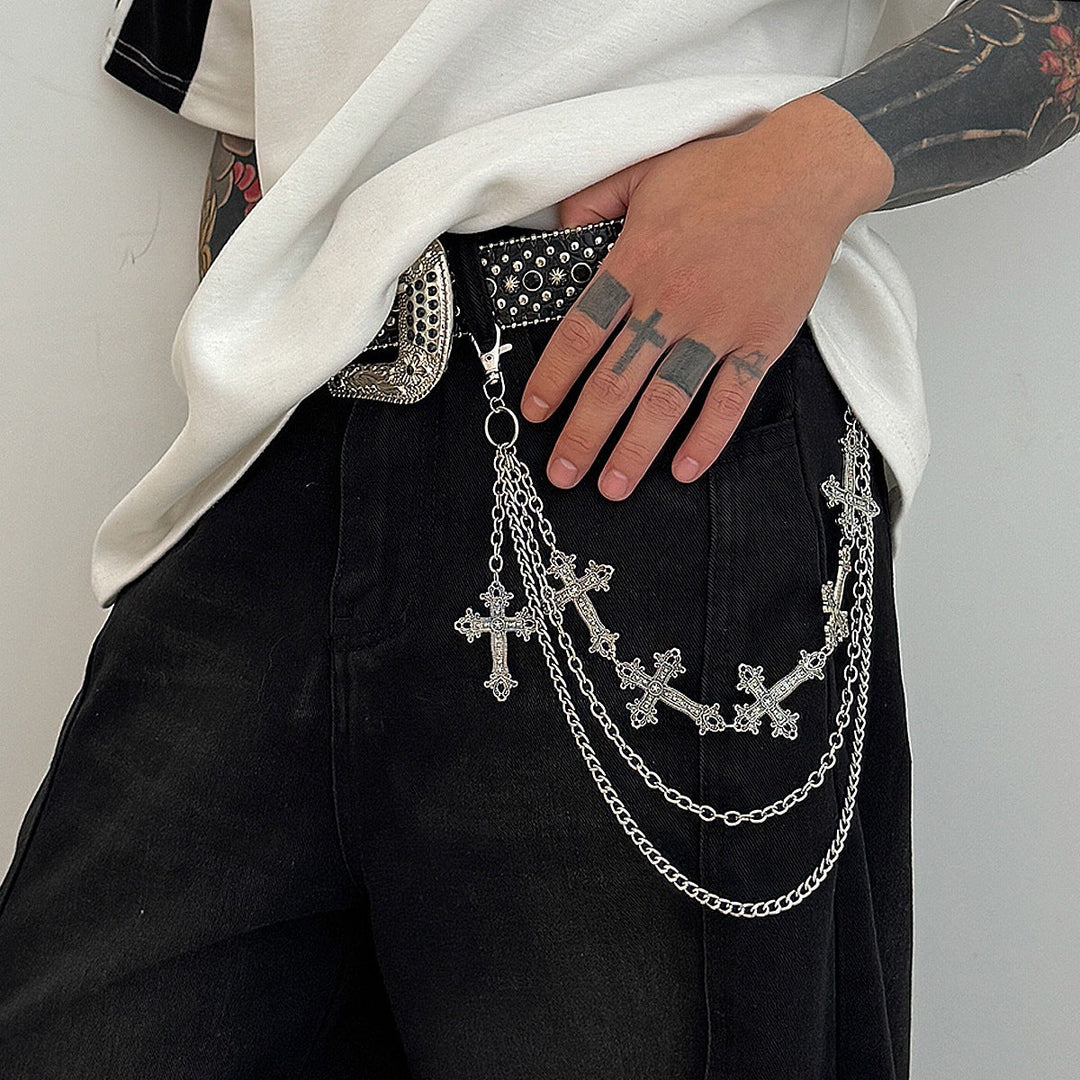 Fashionable chain belt with cross pendants Kalsten