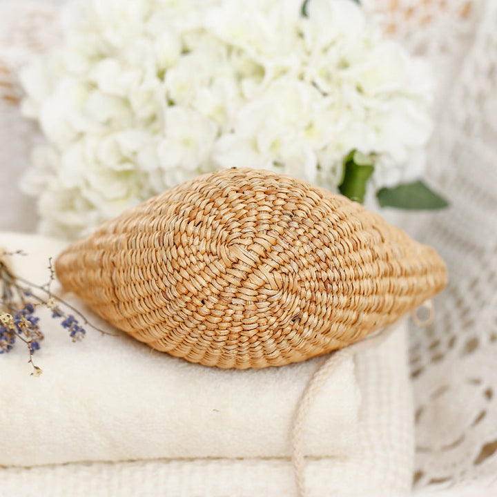 Handcrafted basket bag in unique half-moon design Kalsten