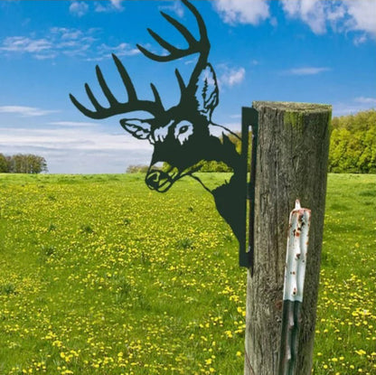 Outdoor Garden Farm Peeking Goat Metal Artwork Indoor Decor | Karnz