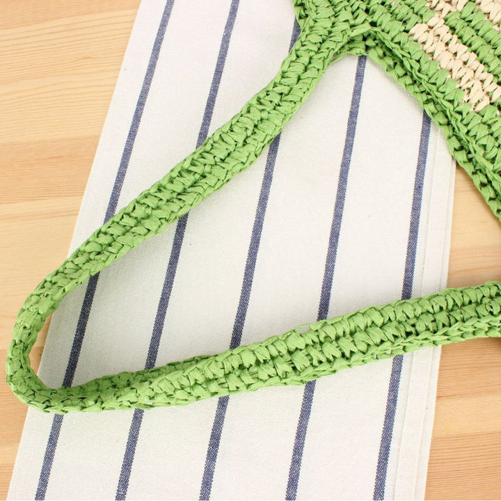 Large straw shopper with creative striped patterns Kalsten