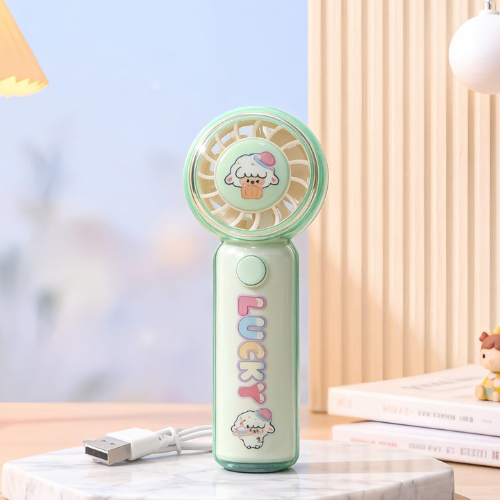 Ladies portable hand fan with playful bear design Kalsten