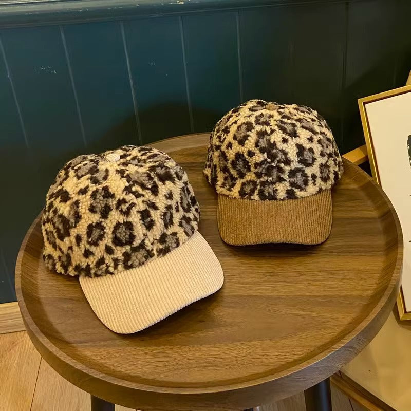 Women's Leopard Print Fleece Baseball Cap Kalsten