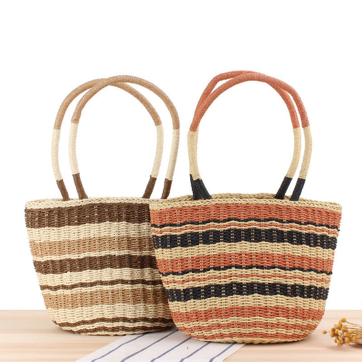Braided beach bag with wide carrying handle Kalsten