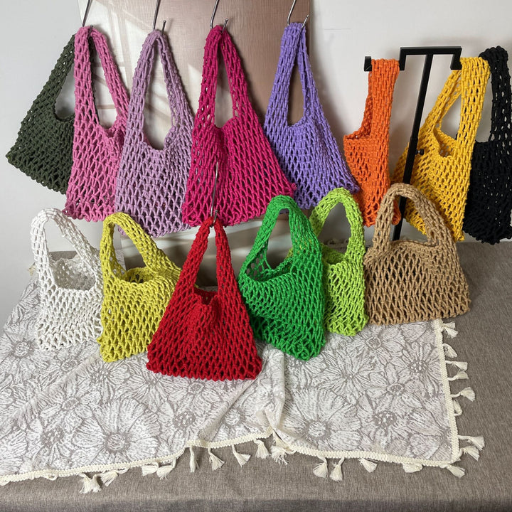 Hand-knotted tote bag in modern design Kalsten