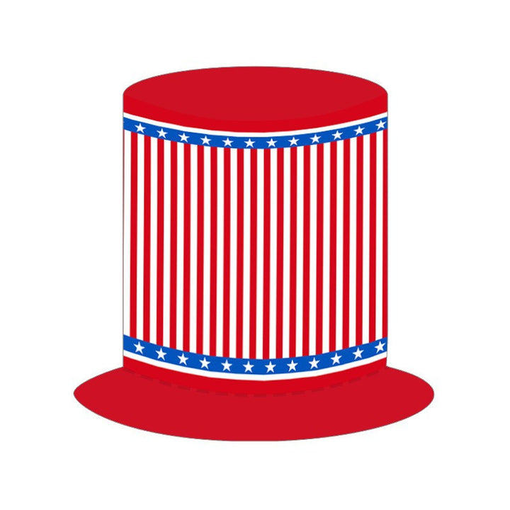 Independence Day oversized novelty top hat with flexible foam core and adjustable elastic chin strap Kalsten