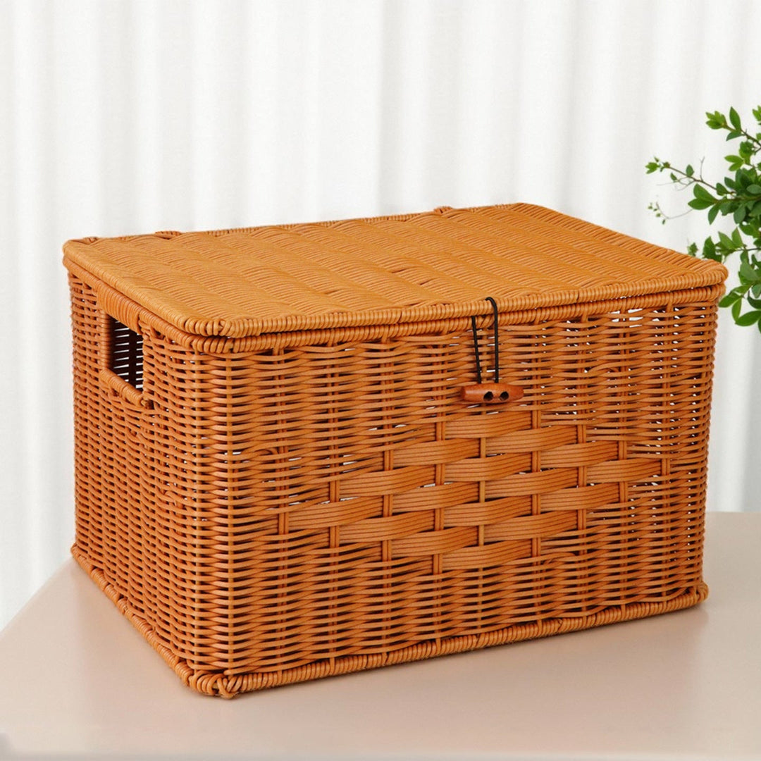 Ladies Handcrafted Storage Basket with Lid and Handle Kalsten