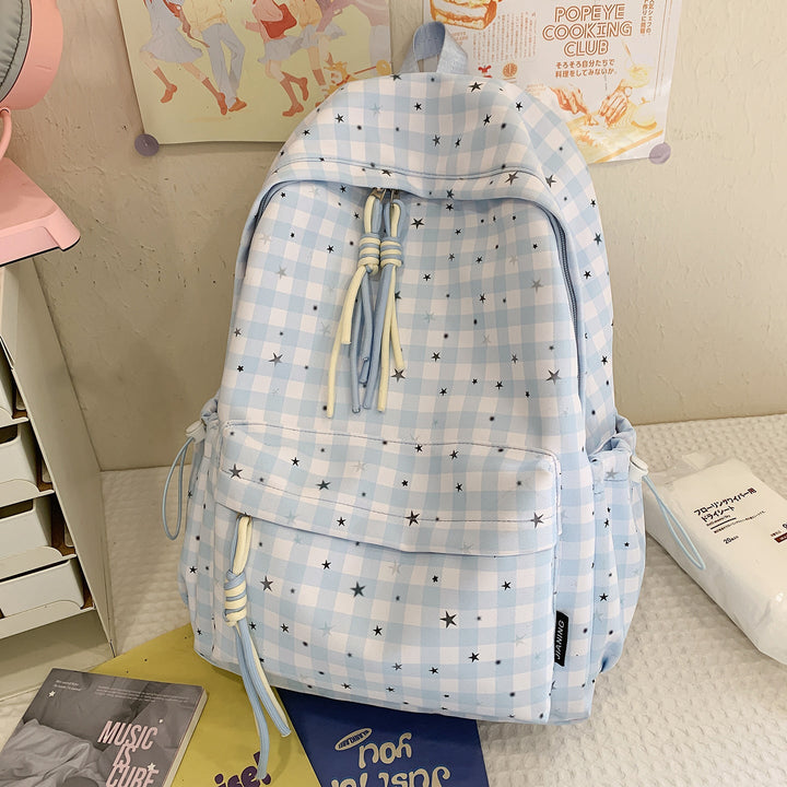 Versatile Checkered Pattern Backpack Kalsten