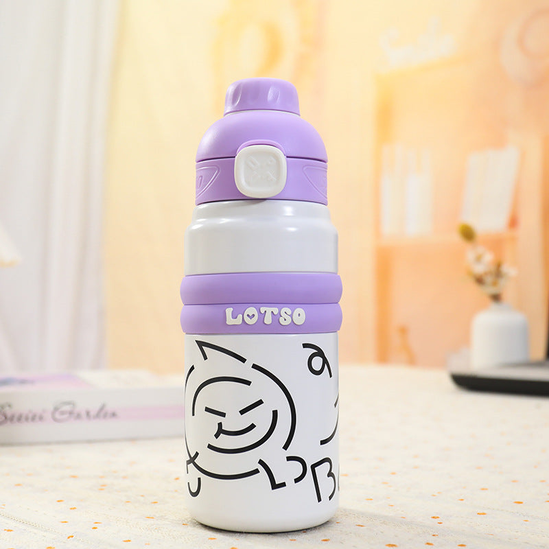 Women's Practical Insulated Drinking Bottle with High-Quality Silicone Ring Kalsten