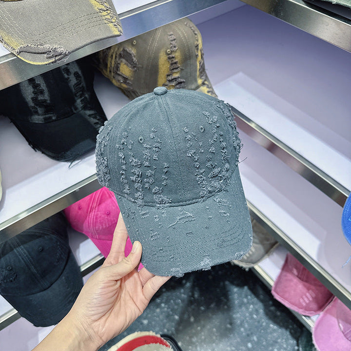 Women's Distressed Denim-Style Baseball Cap Kalsten