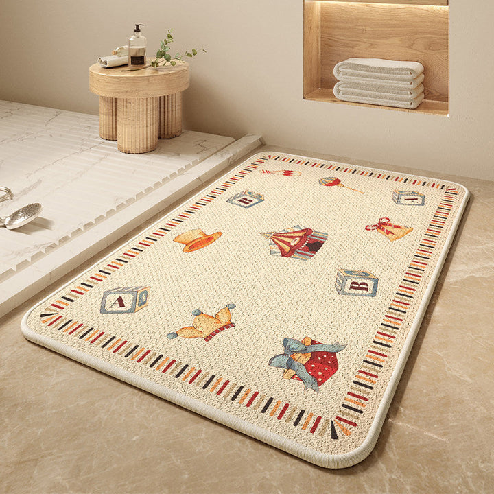 Cartoon Dog-Themed Bath Mat Kalsten