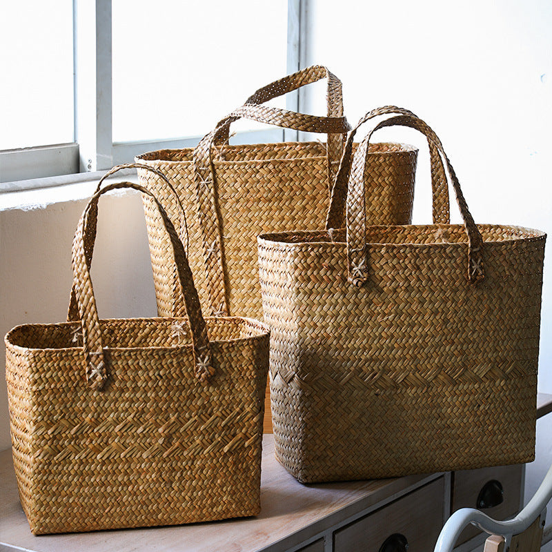Premium Handwoven Natural Storage Tote Kalsten