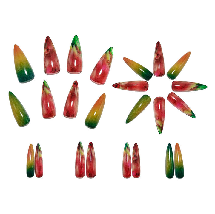 Artificial nails with sparkling crystal and faceted design Kalsten