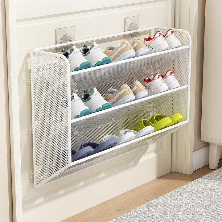 slim overdoor mesh shoe rack organizer with ventilated angled shelf Kalsten