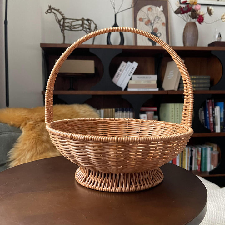 Women's round pasture basket with practical handle Kalsten