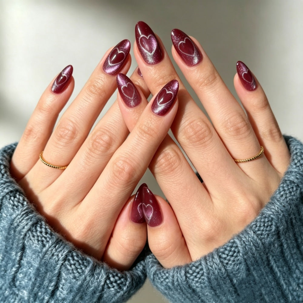 Artificial nails with romantic heart design Kalsten