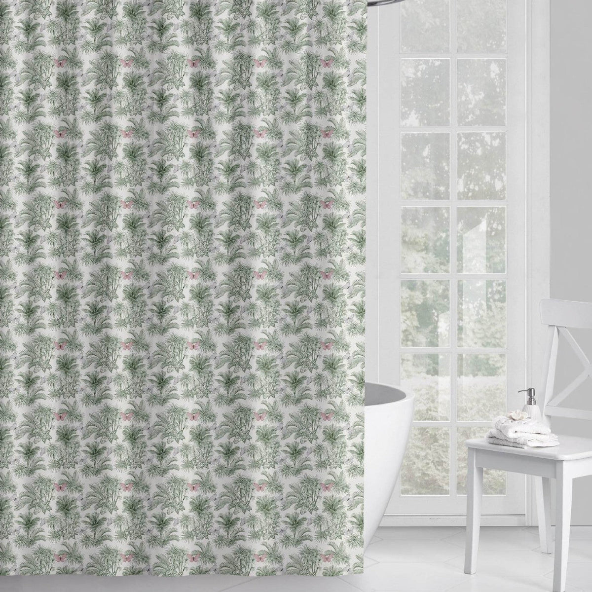 Floral Patterned Shower Curtain