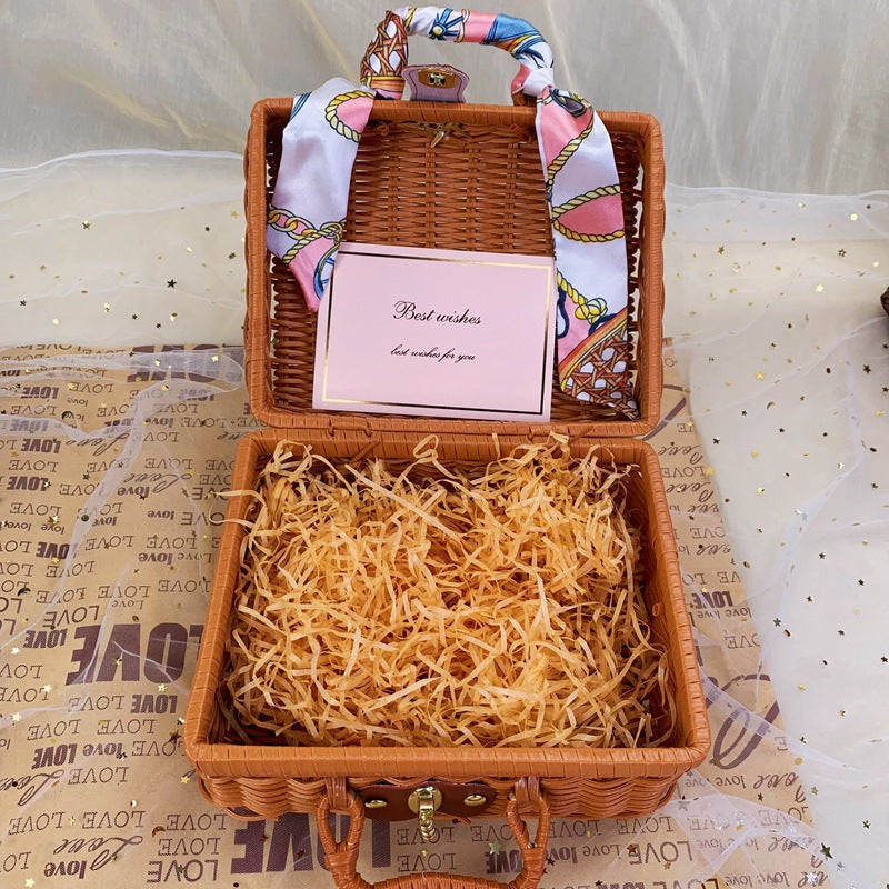Women's braided handbag with decorative silk ribbon Kalsten