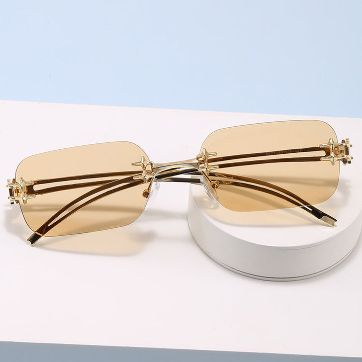 Fashionable metal sunglasses with rectangular frame Kalsten
