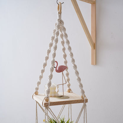 Macramé Hanging Shelf Organizer Acalora
