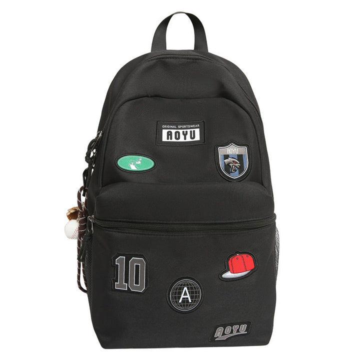Stylish Graphic Patch School Backpack Kalsten