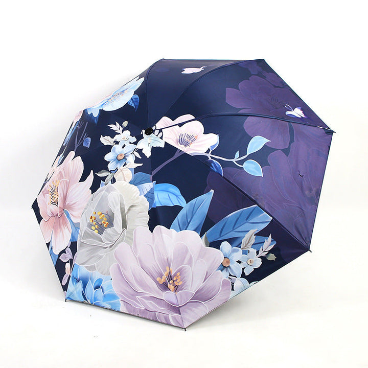 Ladies folding umbrella with artistic flower pattern Kalsten