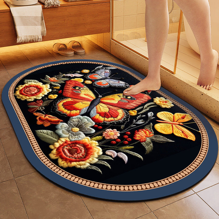 Floral Patterned Soft Bath Mat Kalsten