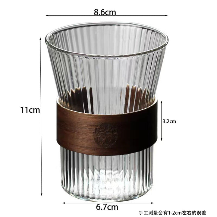 Ladies glass with stylish wooden ring Kalsten