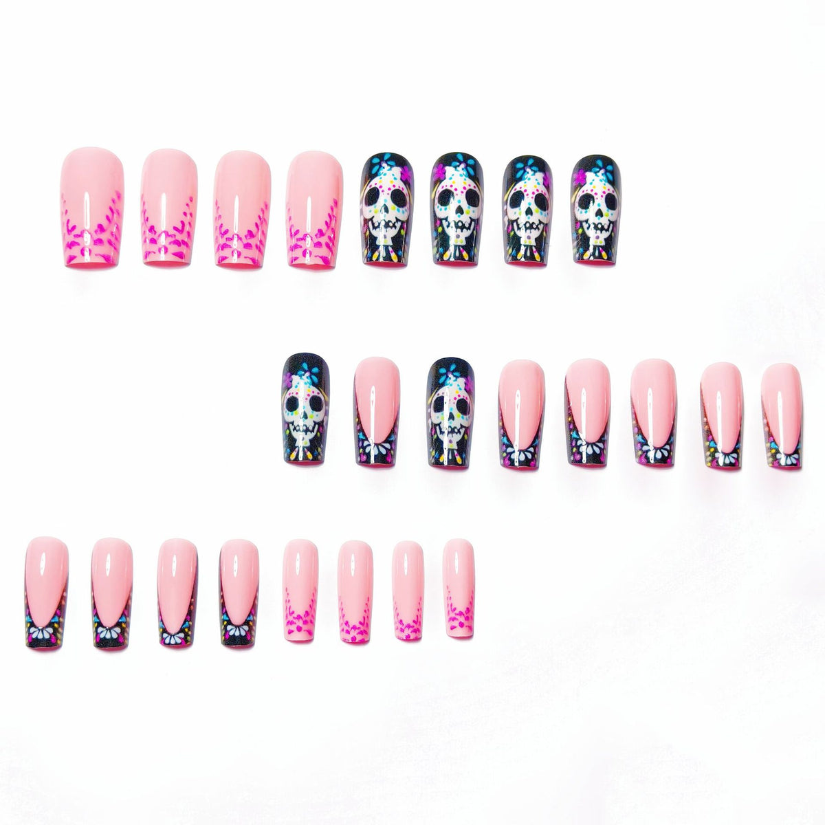 Artistic Skull Design Nail Art Acalora