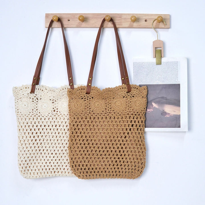 Designer shopping bag with hand-crocheted detail Kalsten