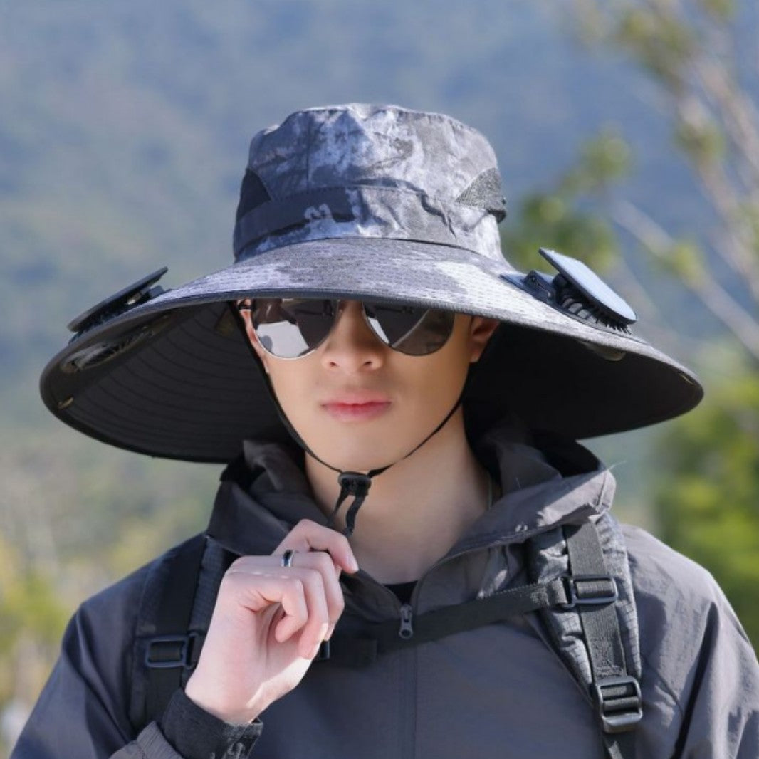 tactical fishing hat with wide brim, mesh ventilation and adjustable chin strap Kalsten