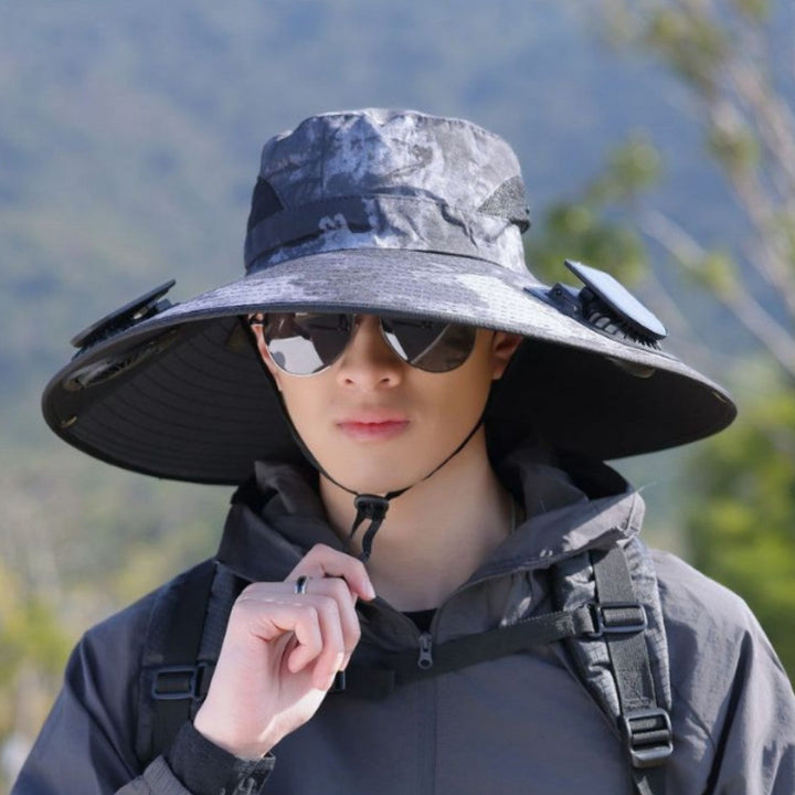 tactical fishing hat with wide brim, mesh ventilation and adjustable chin strap Kalsten