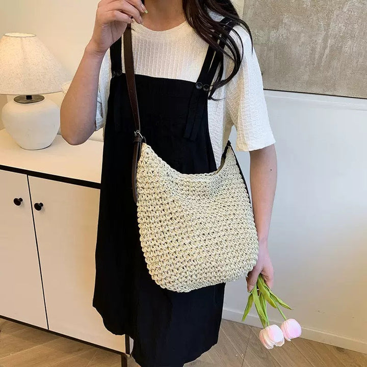 Braided shoulder bag with elegant leather strap Kalsten